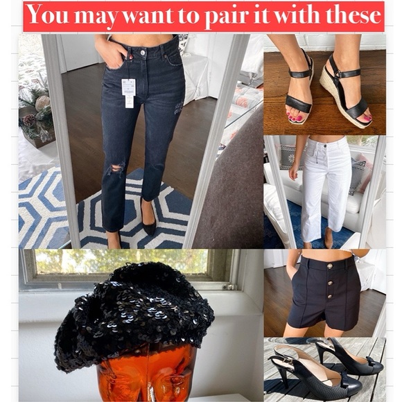 π² ZARA BOHO WHITE BLACK LACE BELL SLEEVE LOOSE FIT OPEN SHOULDER RUFFLE TOP! - Picture 6 of 16